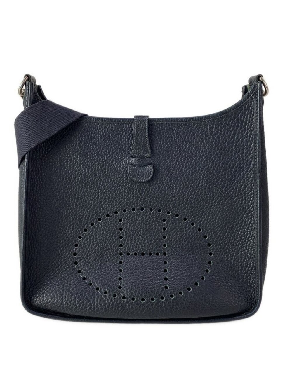Hermes Shoulder Bag Evelyne GM Dark Navy Silver